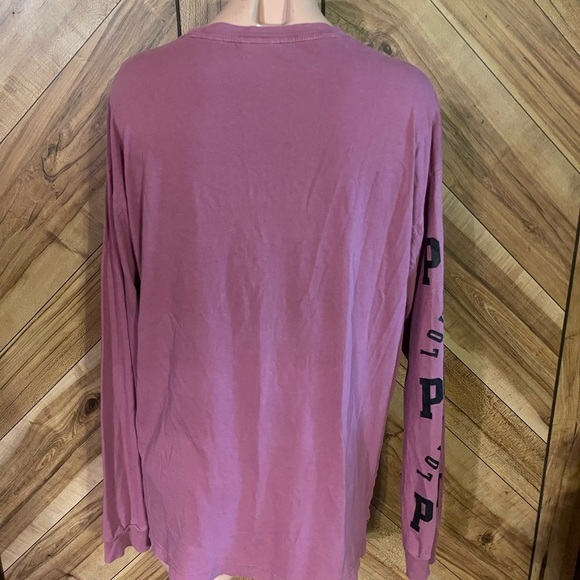 VS PINK Women’s Medium Dark Pink V-Neck Long Sleeve Shirt - Picture 9 of 10